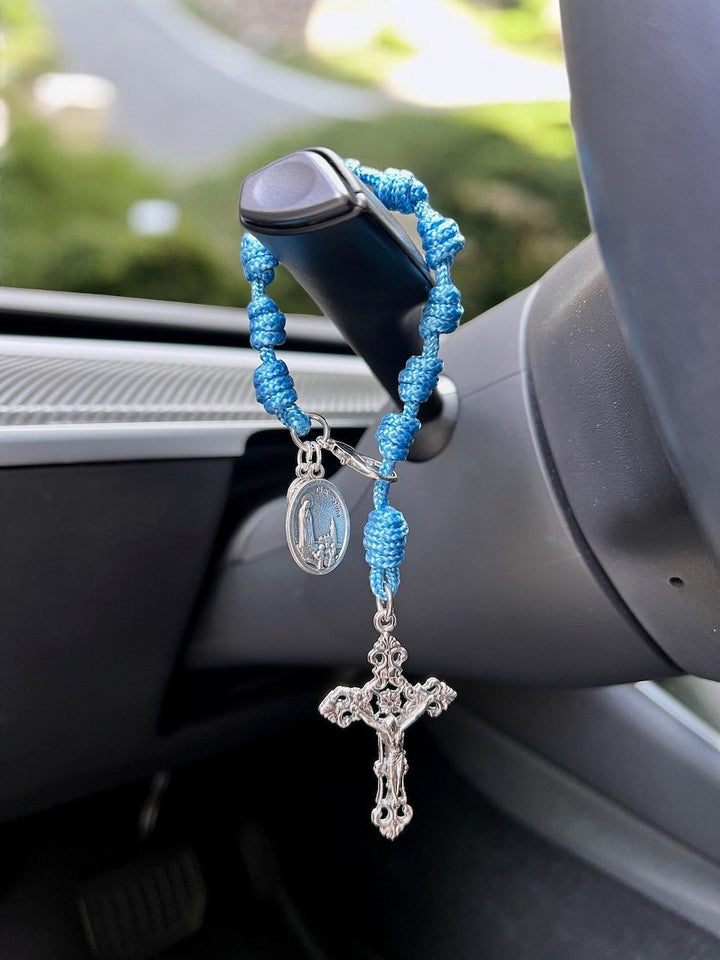 Pocket Rosary - PR73 - TR - LtBl - Knots of Grace