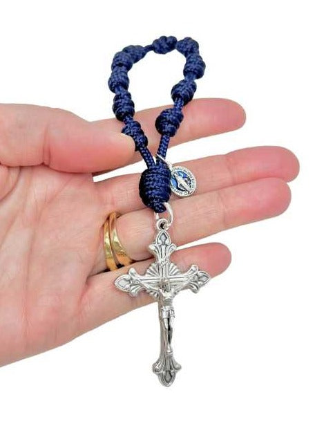 Radiant Light Pocket Rosary - Navy - Knots of Grace