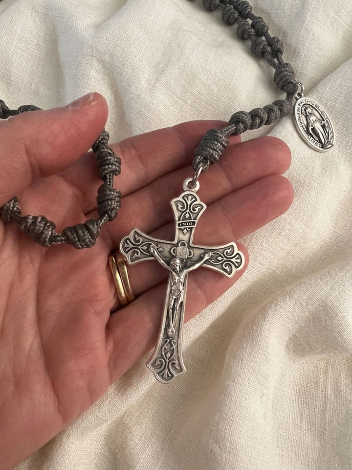 Traditional 5-Decade Knotted Rosary - Flared Crucifix