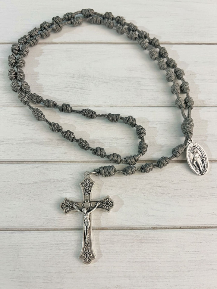 Traditional 5-Decade Knotted Rosary - Flared Crucifix