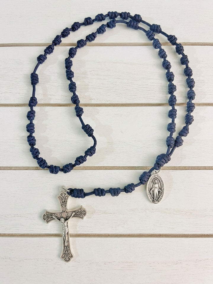 Traditional 5-Decade Knotted Rosary - Flared Crucifix