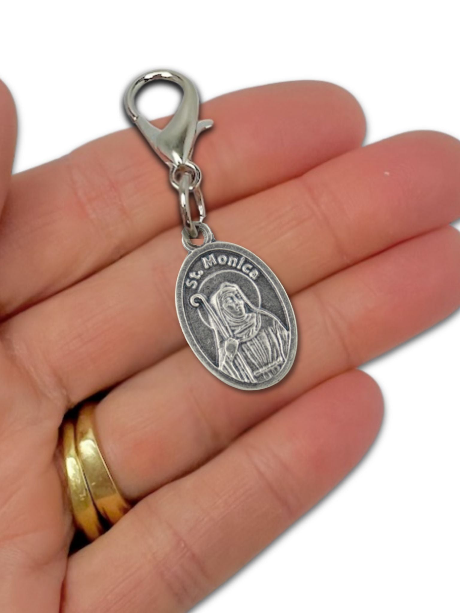 St Monica Medal | Rosary Marker | Zipper Pull | Catholic Charm
