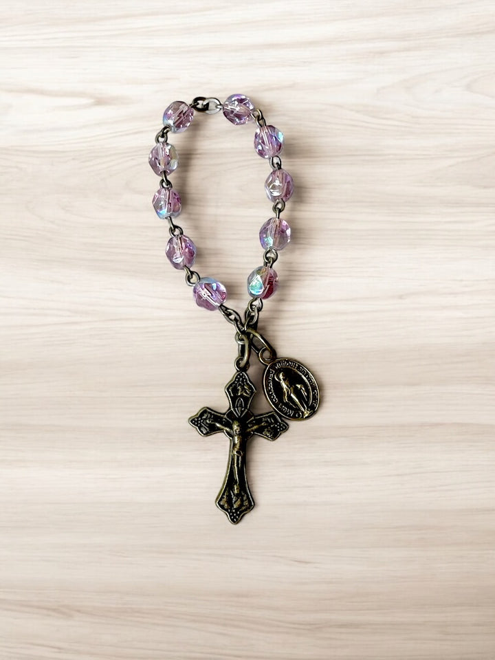Limited Edition Iridescent Purple Finger Rosary