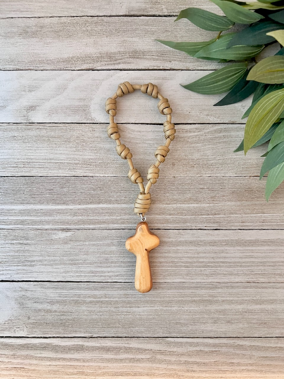 Simple Treasures olive wood one-decade door rosary