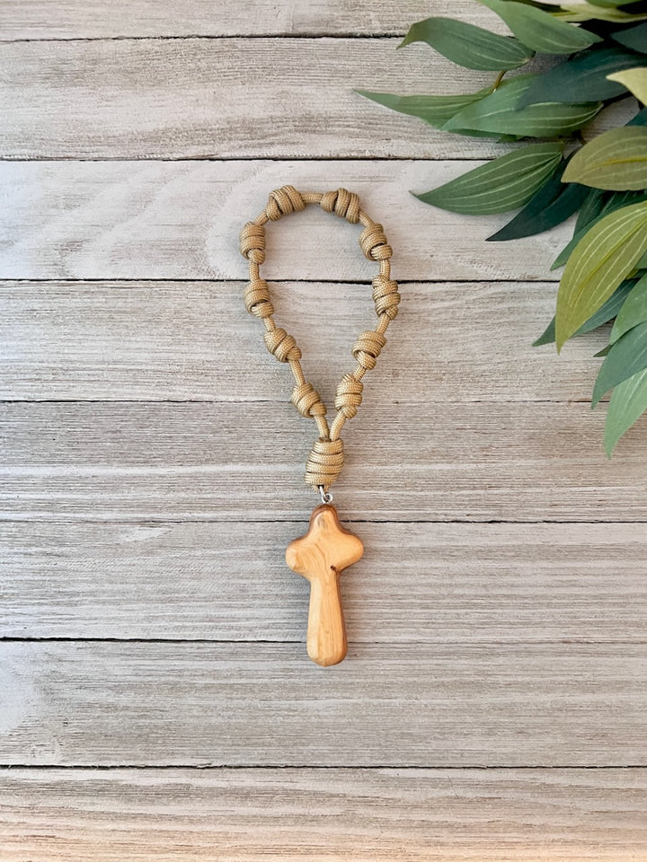 Simple Treasures Olive Wood Knotted Door Rosary