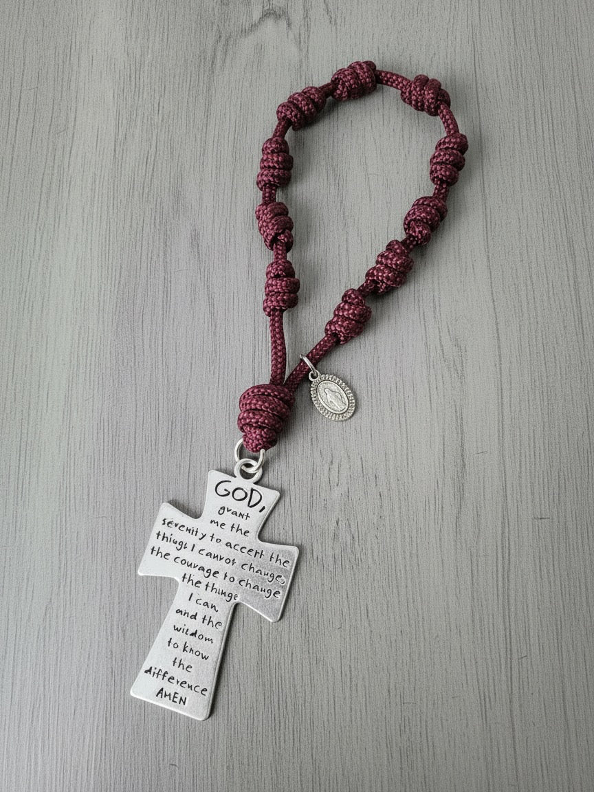 Serenity Prayer Knotted Pocket Rosary