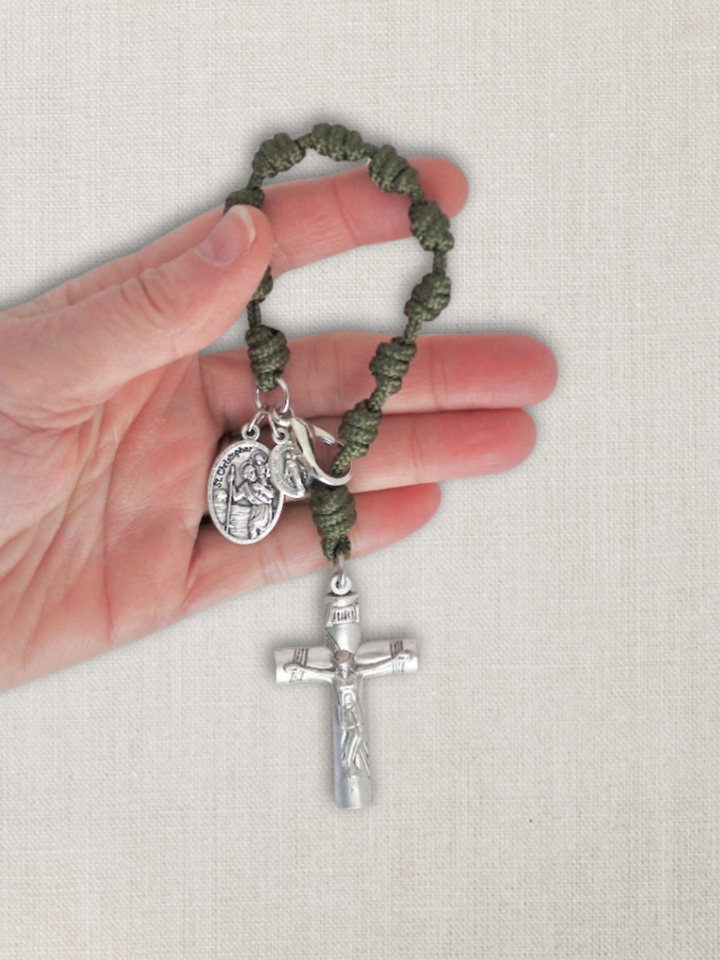 St. Christopher &amp; Miraculous Medal Travelers Pocket Rosary