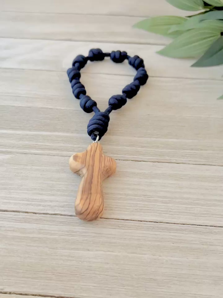Simple Treasures Olive Wood Knotted Door Rosary