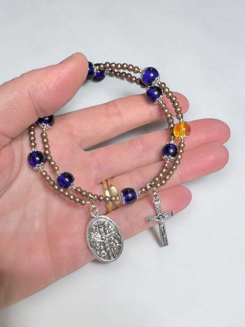 Faithful Drive Steering Wheel Rosary with 4-Way Medal