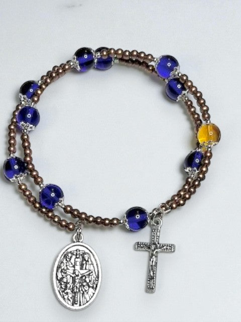 Faithful Drive Steering Wheel Rosary with 4-Way Medal