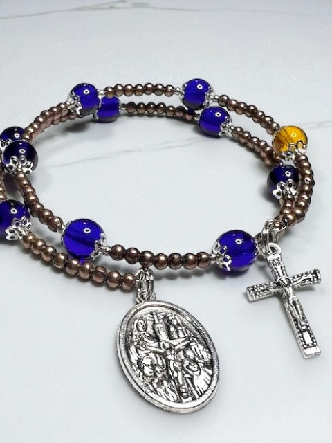 Faithful Drive Steering Wheel Rosary with 4-Way Medal