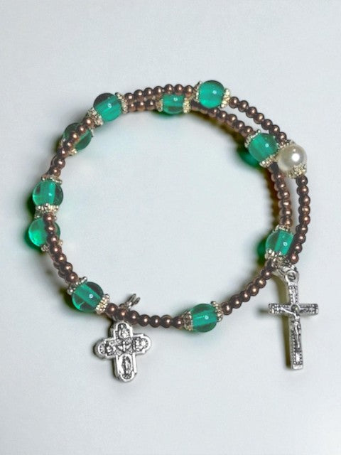 Safe Journey Steering Wheel Rosary with 5-Way Medal