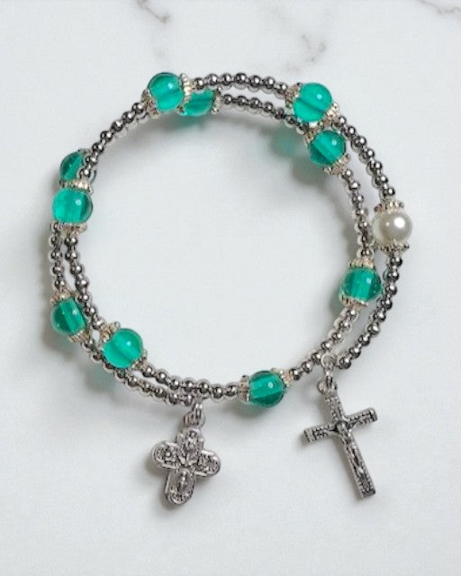 Safe Journey Steering Wheel Rosary with 5-Way Medal