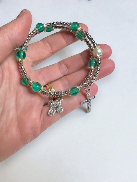 Safe Journey Steering Wheel Rosary with 5-Way Medal