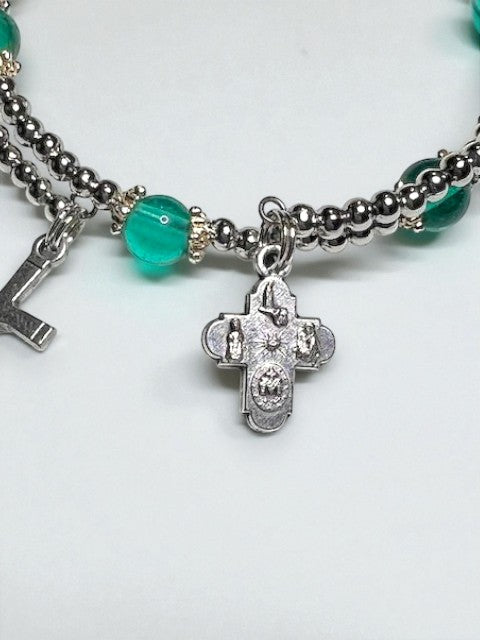 Safe Journey Steering Wheel Rosary with 5-Way Medal