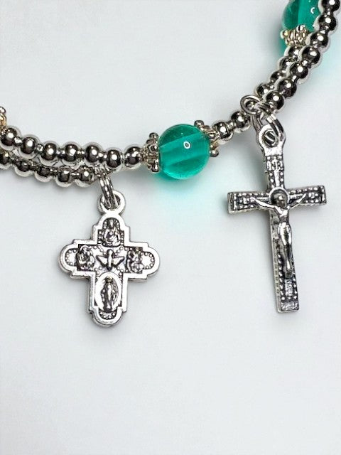 Safe Journey Steering Wheel Rosary with 5-Way Medal