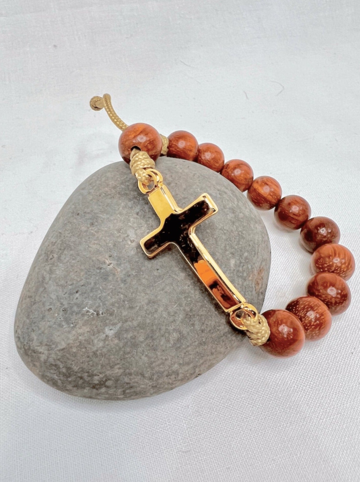 Adjustable Olive Wood Rosary Bracelet - Catholic Gifts & Books