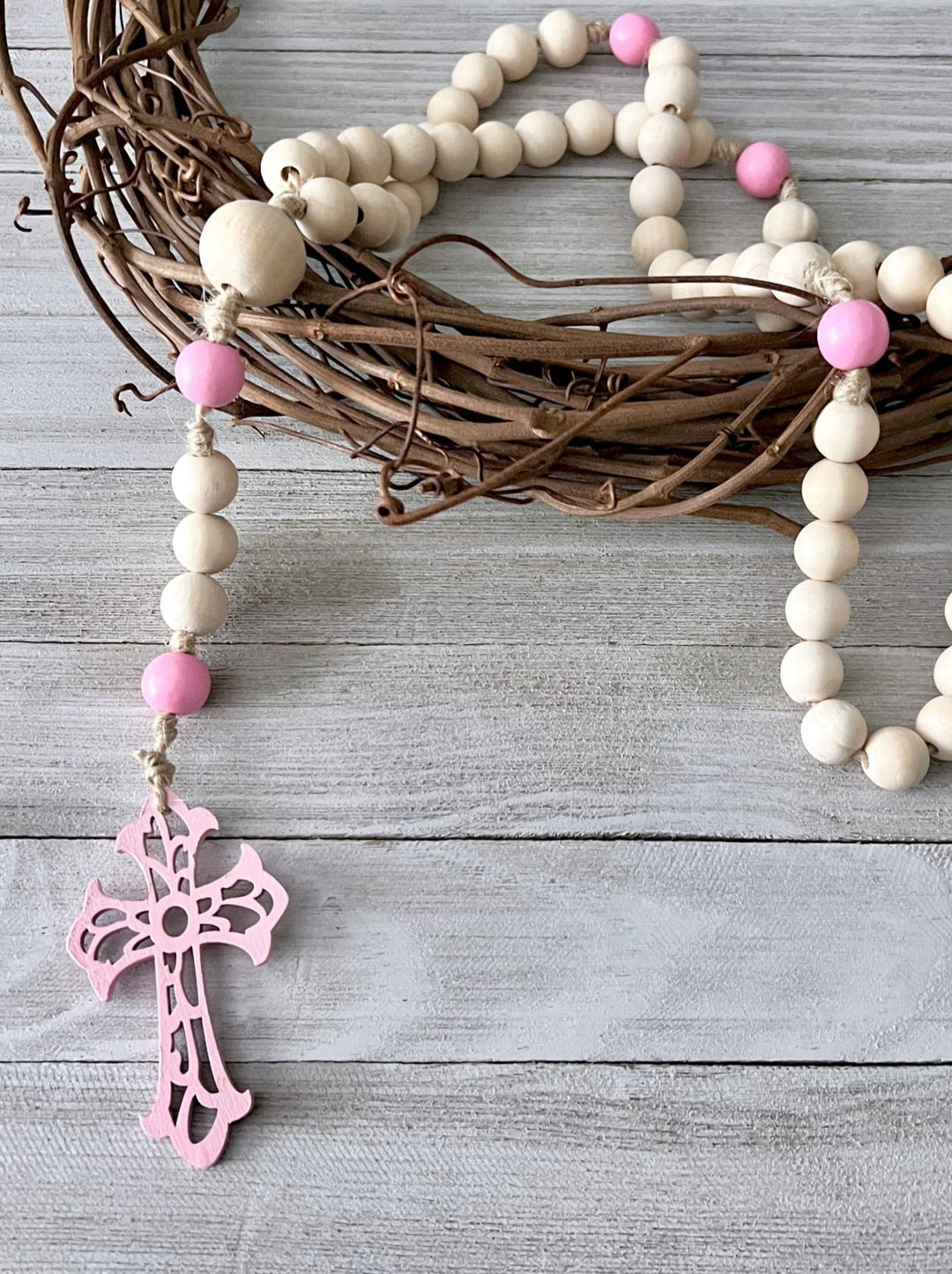 Wall Rosary - WR09-Pink - Knots of Grace
